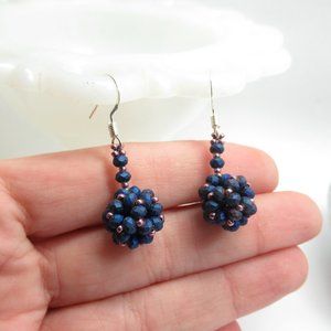 Beaded bead earrings